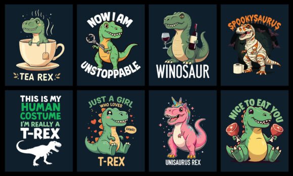 Dinosaur T-Shirt Design Bundle Review for Real Projects