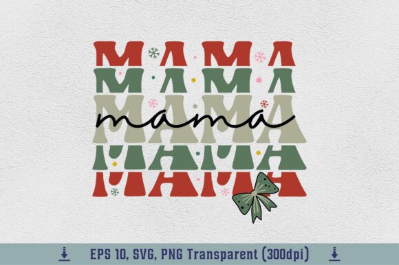 Mama Christmas Png Coquette Pink Bow: A Delicate Embroidery Statement