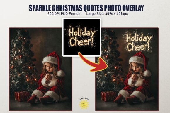 Sparkle Christmas Quote Photo Overlay Review for Embroidery Projects